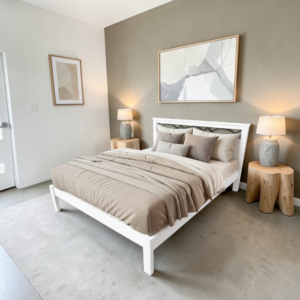 Täispuidust voodi Venla valge