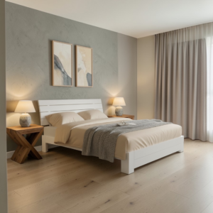 Täispuidust voodi Silva valge