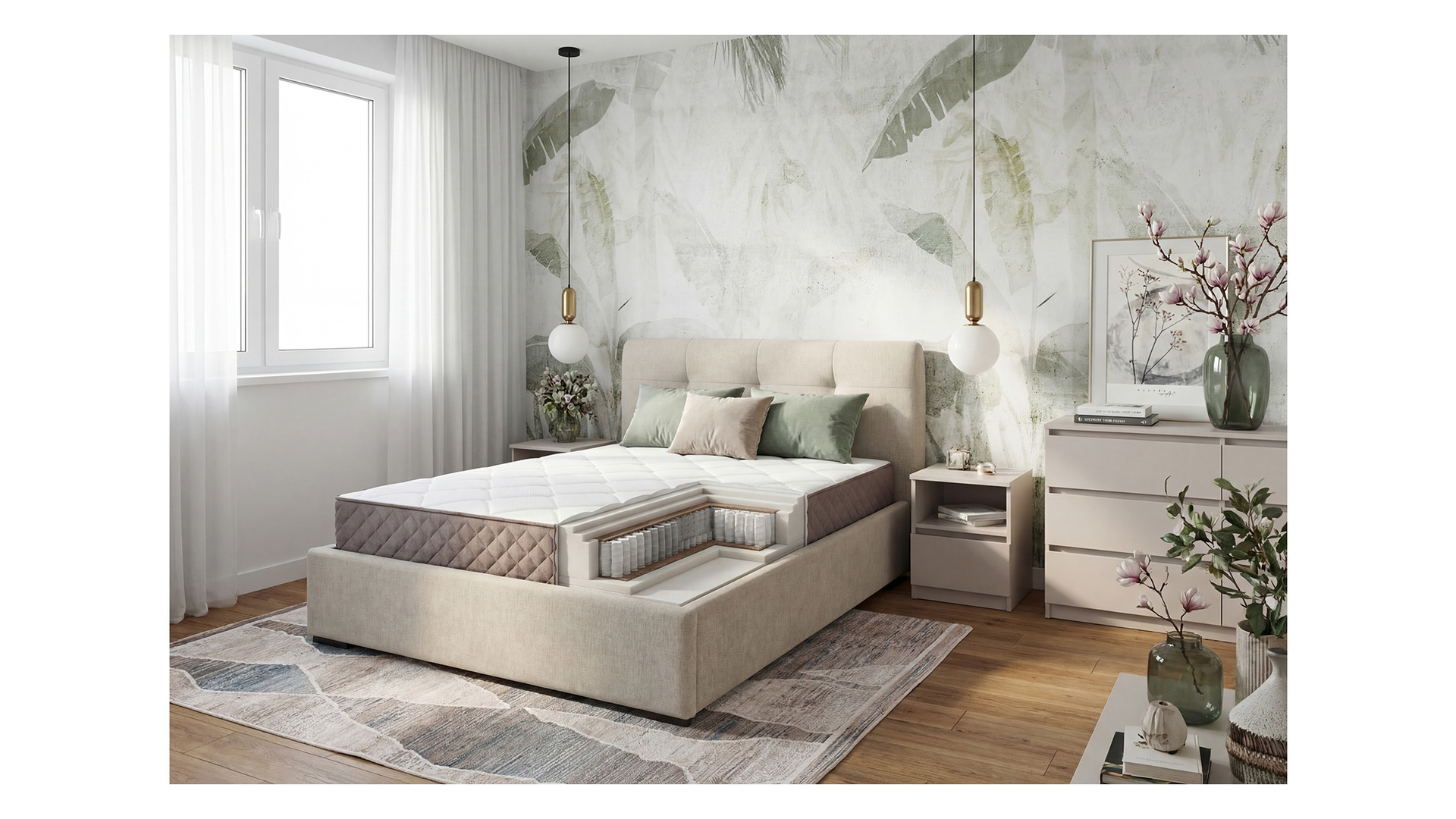 Pesukastiga Voodi Nuvia