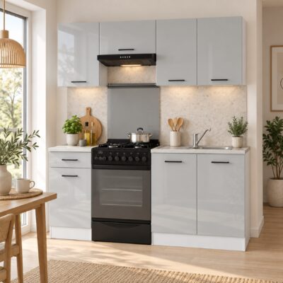 Köögimööbli komplekt Soela 170 cm (helehall) lifestyle interjööris