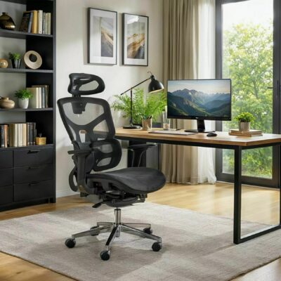 Ergonoomiline kontoritool Virello naturaalses kontoriinterjööris