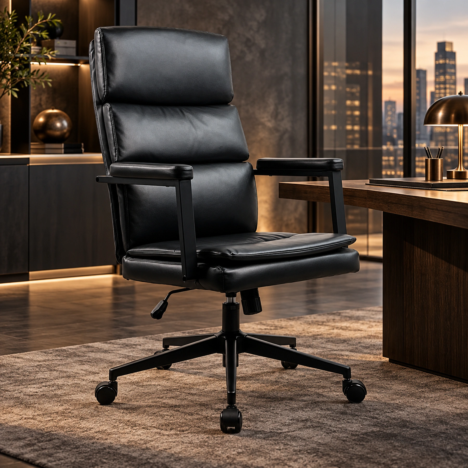 Must kontoritool Ravelin tumedas premium-kontoris
